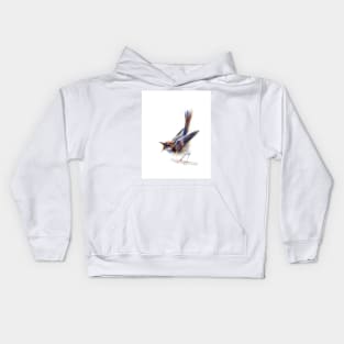 Angry sparrow watercolor bird print Kids Hoodie